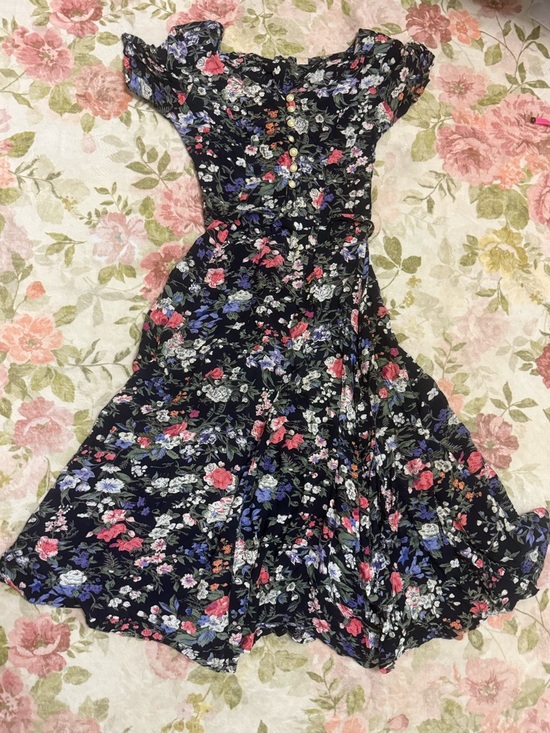 Bila Dresses & Skirts - Vintage 90s Bila Cottagecore Maxi Dress -Dark Floral Rayon Boho Whimsygoth